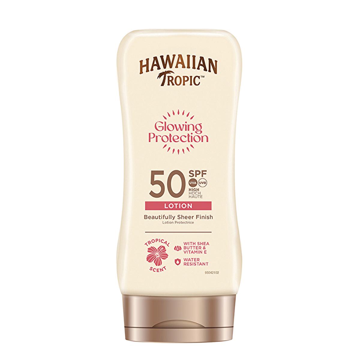 Hawaiian Tropic Glowing Protection SPF 50 Sunscreen Lotion - UVA/UVB, Vegan & Cruelty-Free, Moisturizing - 6.09 fl oz Hawaiian Tropic SPF 50 Sunscreen - Vegan UVA/UVB Protection sunscreen lotion, SPF 50 sunscreen, Hawaiian Tropic sunscreen, vegan sunscreen, cruelty-free sunscreen, UVA UVB protection, water resistant sunscreen, sun protection lotion, sunscreen with shea butter, glowing skin sunscreen, sun protection, moisturizing sunscreen, vegan, cruelty-free, sun damage prevention, anti-aging, skincare, be