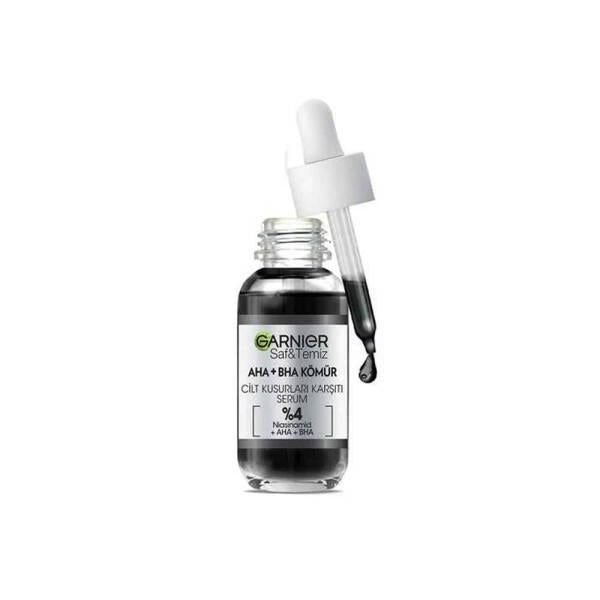 Garnier Face Serum - AHA BHA Charcoal Serum with Niacinamide for Acne Treatment and Skin Imperfections - Face Serum
