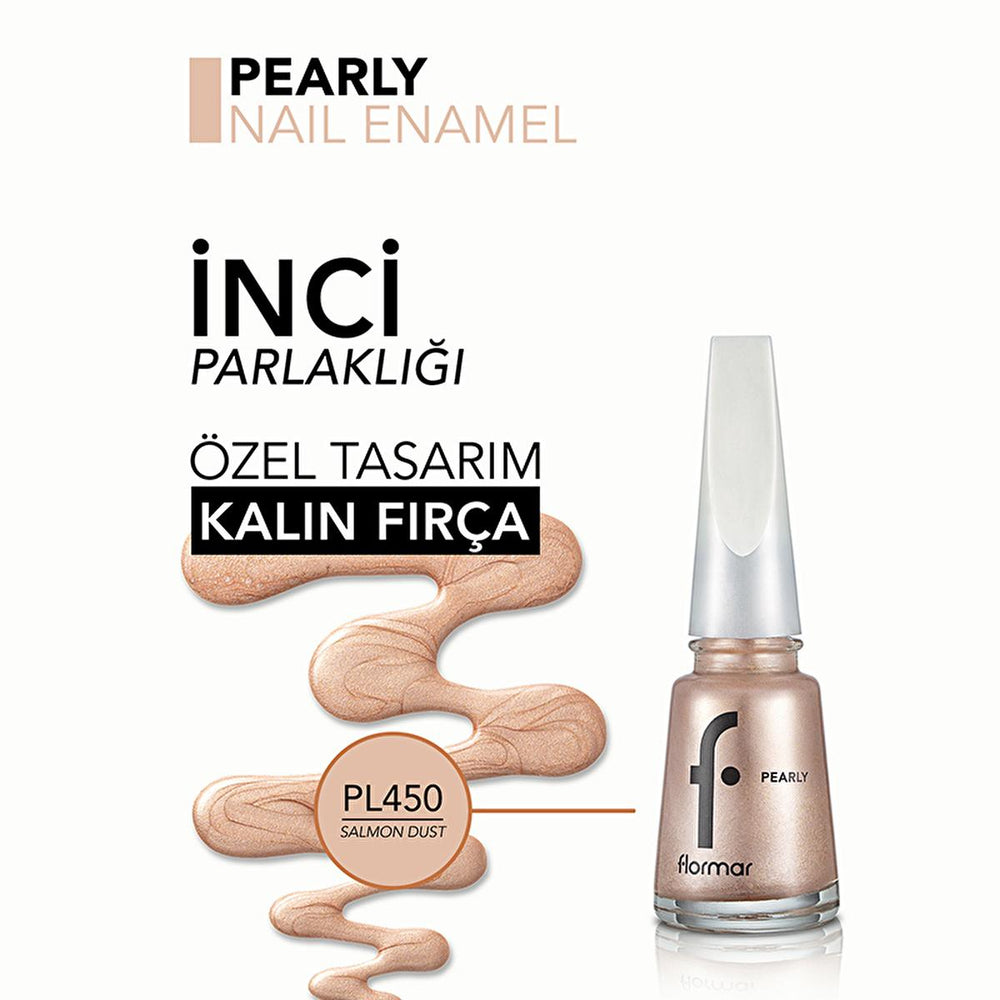 Flormar Pearly Long-Lasting Nail Polish with Shimmering Finish - Salmon Dust PL450 - view 4