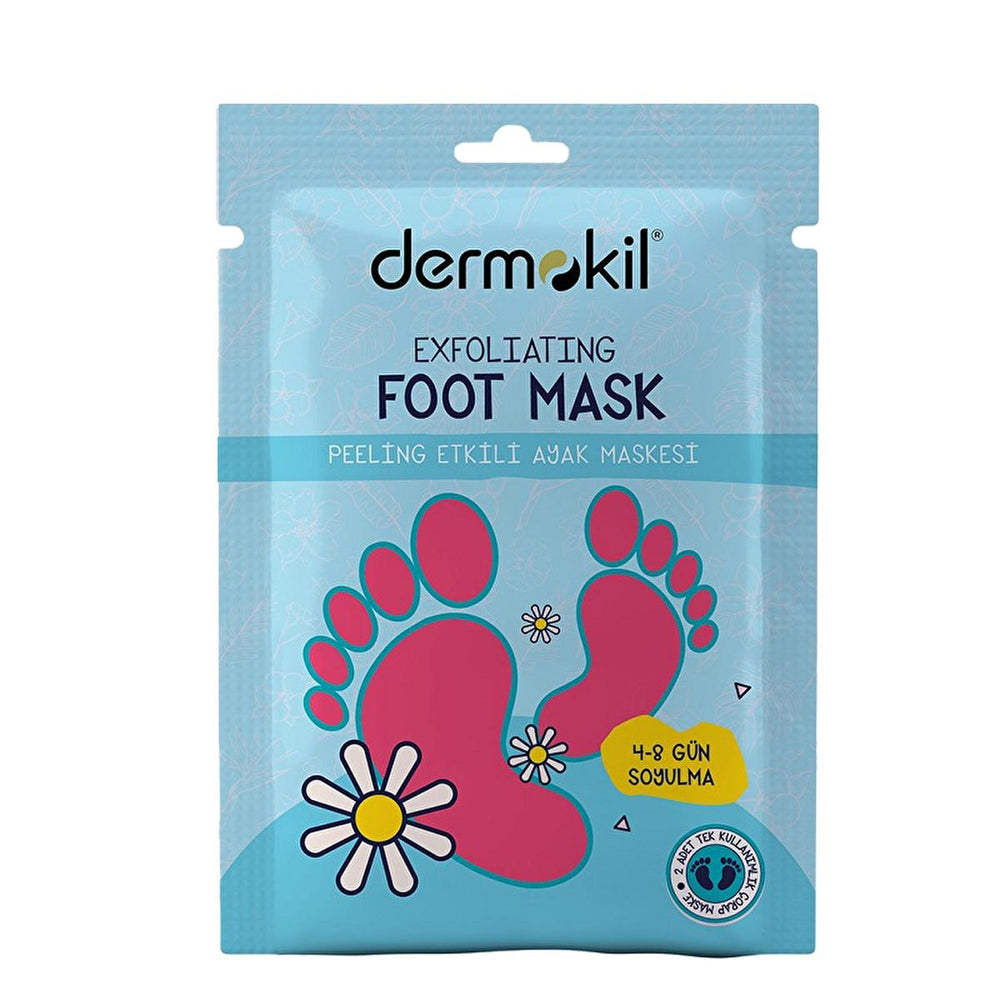 Dermokil Exfoliating Foot Mask - Softens Dry Heels, Removes Dead Skin Cells - 1.01 fl oz - Exfoliator
