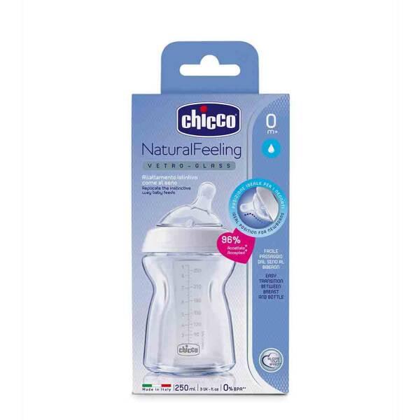 Chicco Natural Feeling 250ml Baby Bottle - Angled Nipple Design for Newborns & Infants - Baby Care