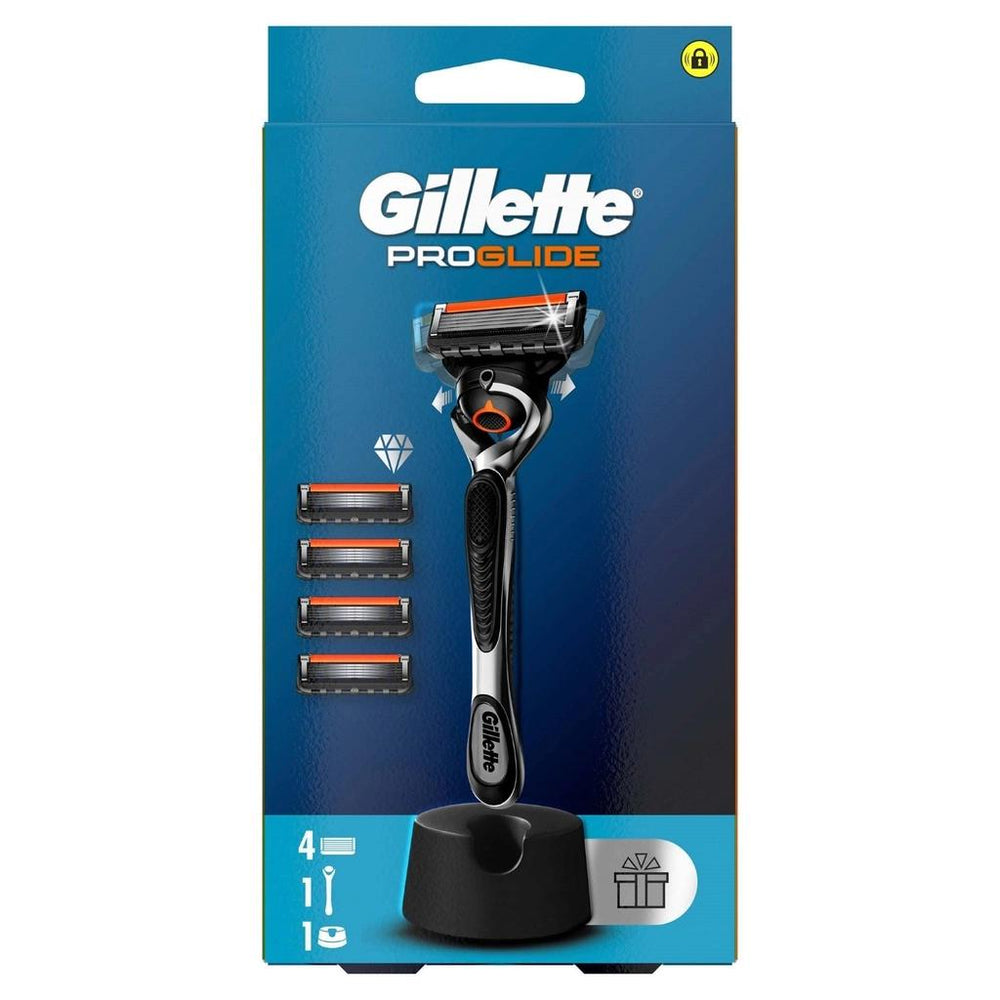 Gillette Fusion Proglide Razor with 4 Refills & Premium Stand
