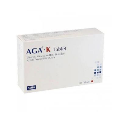 Assos Aga-K 60 Tablet Dietary Supplement with Vitamins, Minerals, and Plant Extracts Assos Aga-K 60 Tablet: Vitamins &amp; Minerals Supplement dietary supplement, vitamins and minerals, plant extracts, supplementary food, nutritional health product, health and wellness, holistic nutrition, natural health products
