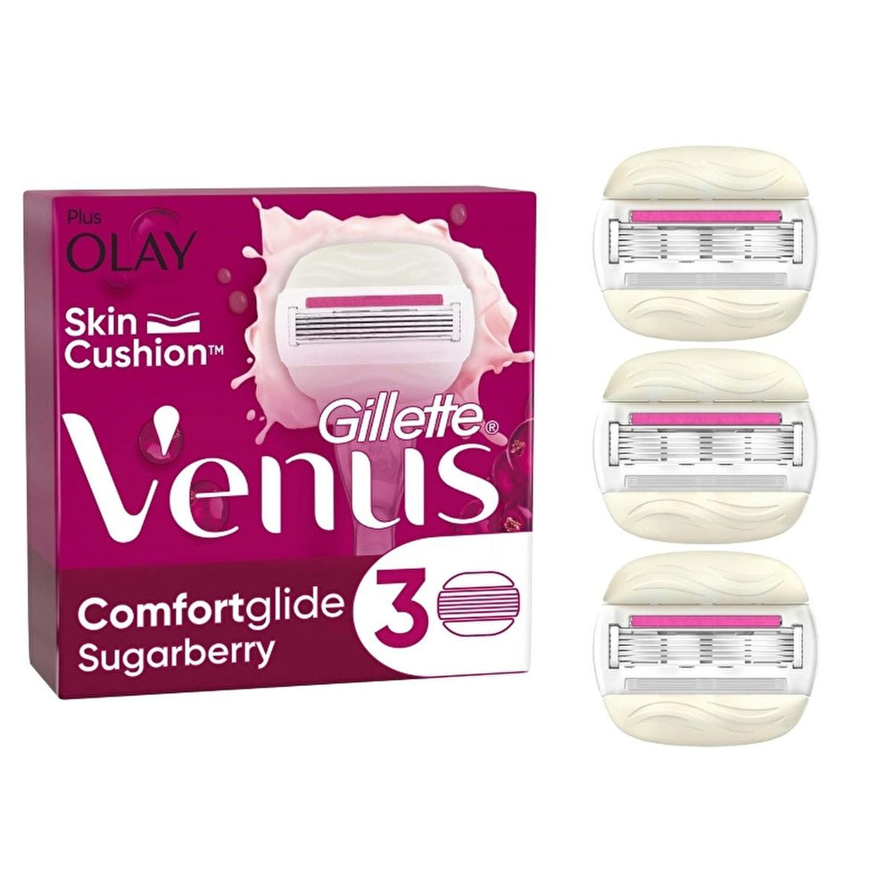 Gillette Venus Comfort Glide Sugarberry Women's Razor Refills - 3 Count, Smooth Shaving for Sensitive Skin - view 2