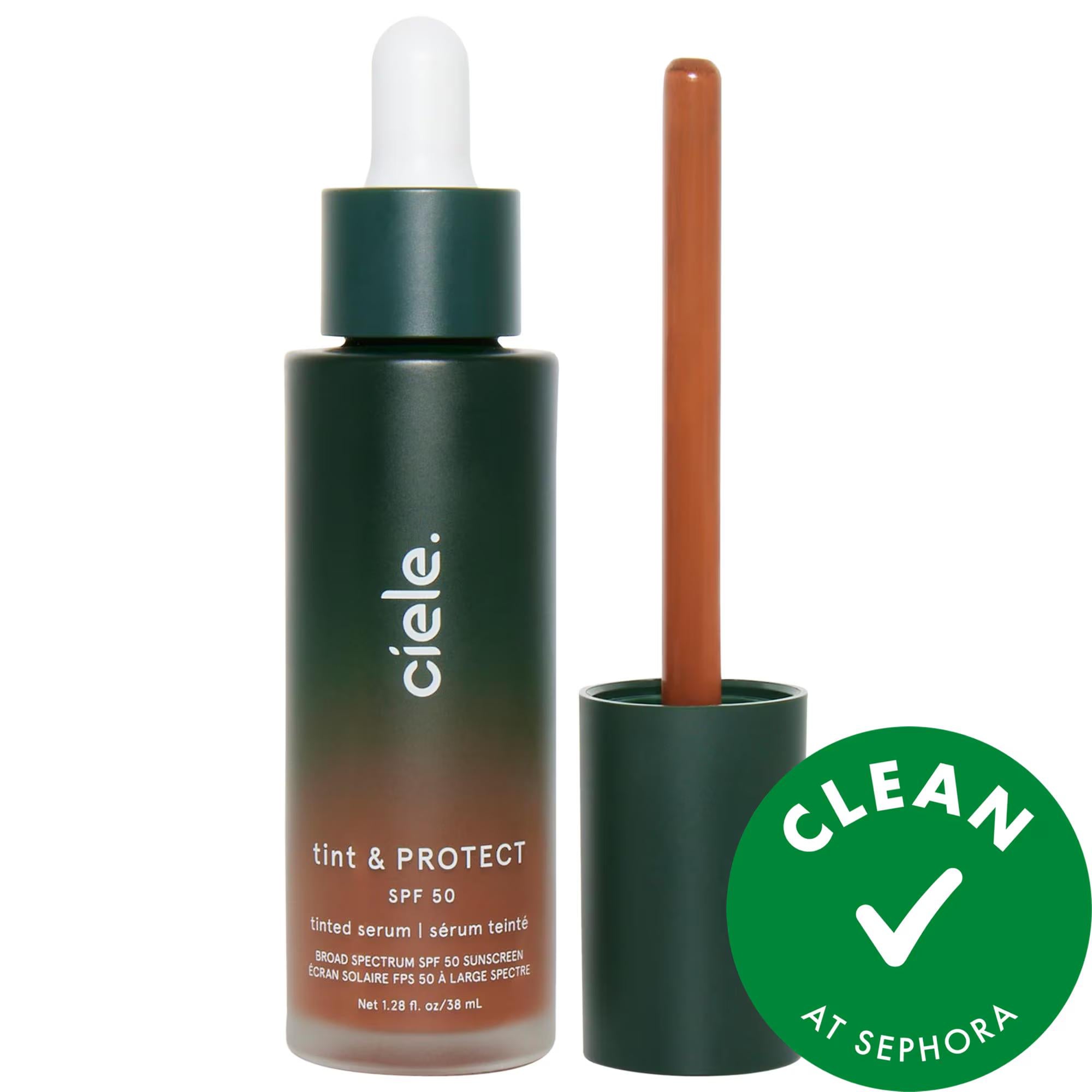 tint &amp; PROTECT - Medium Coverage Serum Foundation with SPF 50+ - Vegan &amp; Cruelty-Free tint &amp; PROTECT Serum Foundation - SPF 50+, Vegan &amp; Cruelty-Free tinted serum foundation, SPF 50+ makeup, non-comedogenic foundation, vegan cosmetics, cruelty-free beauty products, liquid foundation, medium coverage foundation, natural finish makeup, eco-friendly cosmetics, skincare-infused makeup, Sephora Clean products, recyclable packaging, broad spectrum sun protection, acne-safe foundation, gluten-free cosmetics