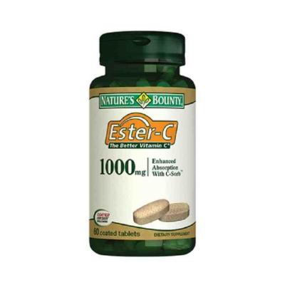 Natures Bounty Ester-C 1000 mg Vitamin C Supplement - 60 Tablets, Sugar-Free, Gluten-Free, Allergen-Friendly Natures Bounty Ester-C Vitamin C Supplement - 1000 mg, 60 Tablets Vitamin C Supplement, Ester-C, 1000 mg Vitamin C, Gluten-free Supplement, Sugar-free Vitamin C, Allergen-friendly Dietary Supplement, Health Supplements, Immune System Support, Dietary Restriction Friendly, Natural Ingredients, Natures Bounty