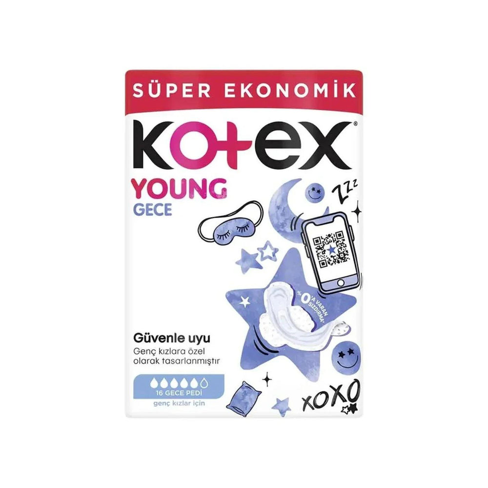 Kotex Young Night Sanitary Pads Super Economic Pack 16 Count