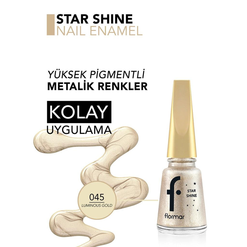 Flormar Star Shine Metallic Nail Polish in 045 Luminous Gold