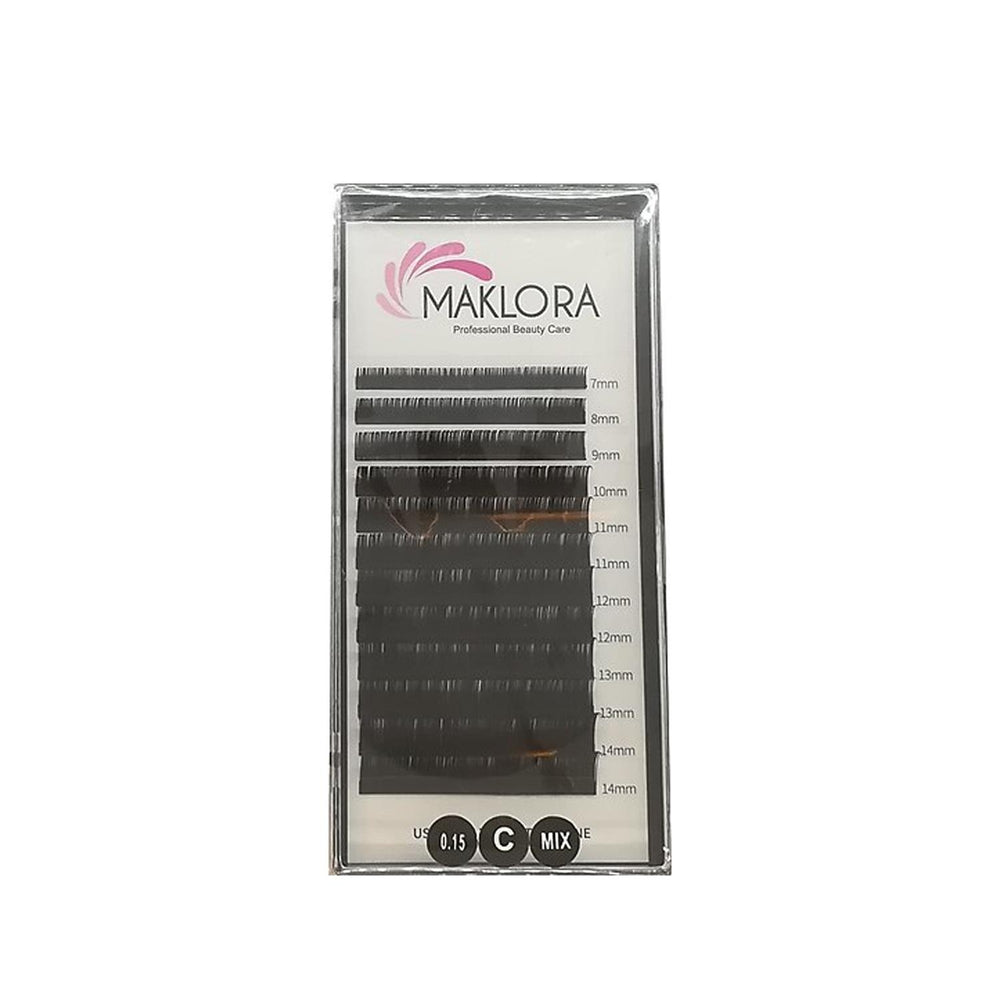 Maklora Eyelash Extensions C Curl 0.07 Thickness Mix Type Silk Material Maklora C Curl Eyelash Extensions - Silk, Mix Type Eyelash Extensions, C Curl Eyelashes, Silk Eyelashes, Maklora Eyelashes, Mix Eyelash Extensions, Beauty Enhancements, Cosmetic Procedures, Affordable Options, Natural Look, Voluminous Lashes, Special Occasions, Daily Use, Gifts for Her