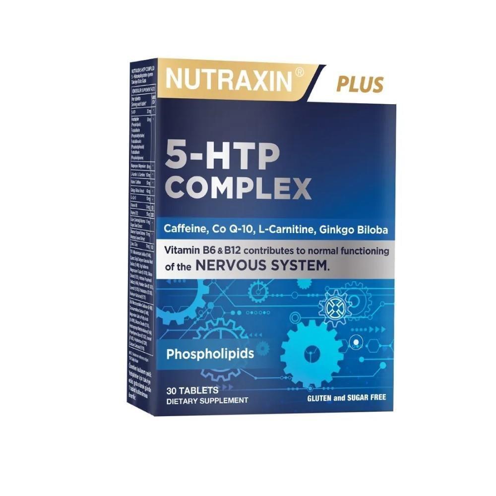 nutraxin-5-htp-complex-tablets, nutraxin-5-htp-complex-bottle, nutraxin-5-htp-complex-tablets-label Nutraxin 5-HTP Complex - Mood Support | 30 Tablets Nutraxin 5-HTP Complex Tablets - 30 Count nutraxin, 5-htp, mood-support, dietary-supplement, health-conscious, mental-wellness, vitamins, herbal-extracts, coq-10, ai-generated