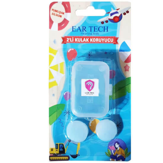 Ear Tech Silicone Earplugs for Noise Reduction 2 Pairs