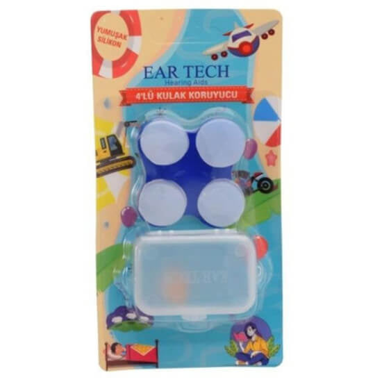 Ear Tech Silicone Earplugs for Noise Reduction 4-Pack