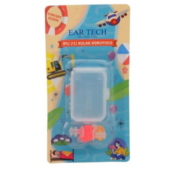 Ear Tech Corded Silicone Earplugs for Noise &amp; Water 1 Pair