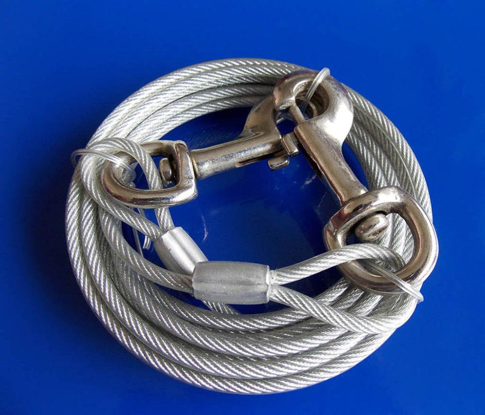 Eastland Steel Spring Dog Tie-Out Cable for Gardens 3m