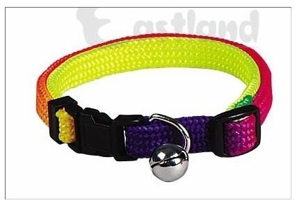 Eastland Reflective Cat Collar with Bell Rainbow Design 10mm