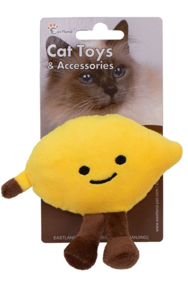 Eastland Catnip Crinkle Plush Lemon Interactive Cat Toy 12.5cm