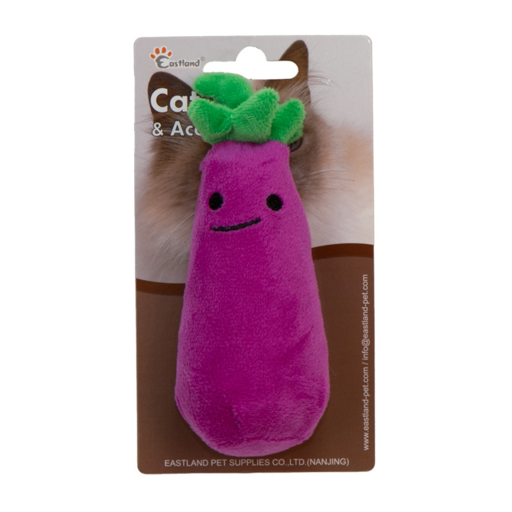 Eastland Catnip Crinkle Plush Eggplant Toy 13 cm