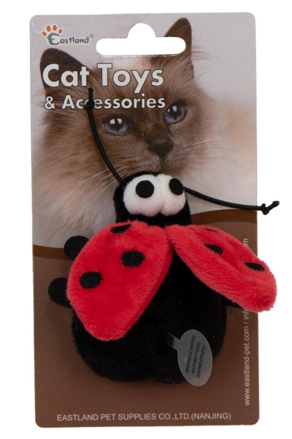 Eastland Plush Ladybug Interactive Digital Sound Cat Toy