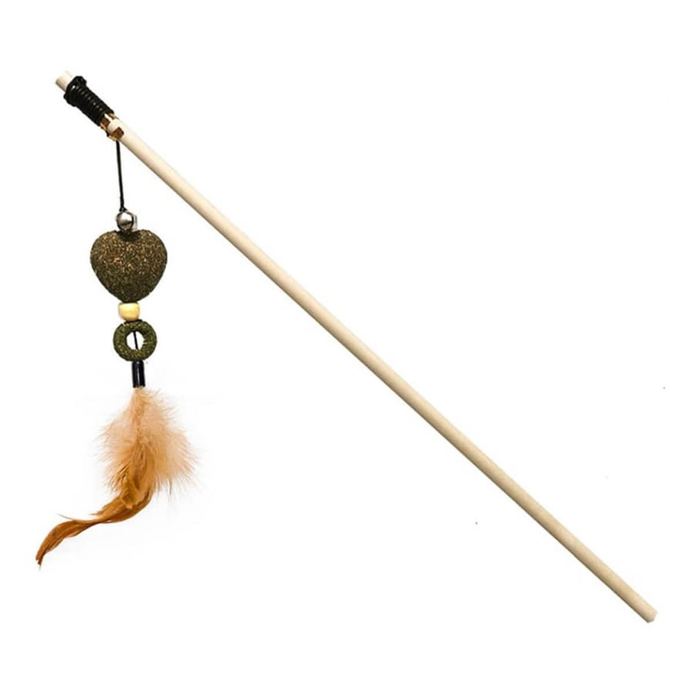 Eastland Catnip Feather Heart Wand Interactive Cat Toy 40cm