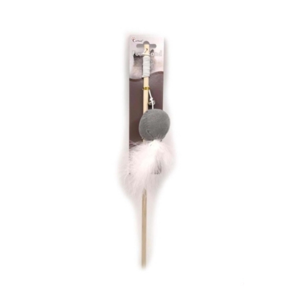 Eastland Feathered Plush Catnip Wand with Bell 46 cm