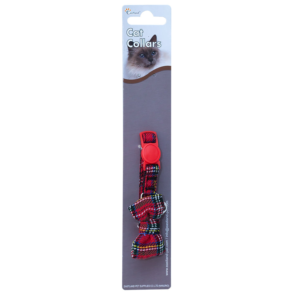 Eastland Plaid Bowtie Cat Collar Adjustable Fabric Design