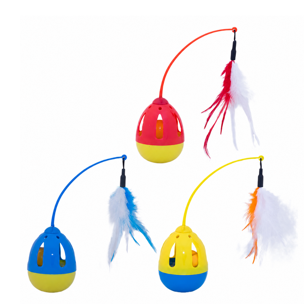 Eastland Wobble Feather Cat Toy for Interactive Play 28cm