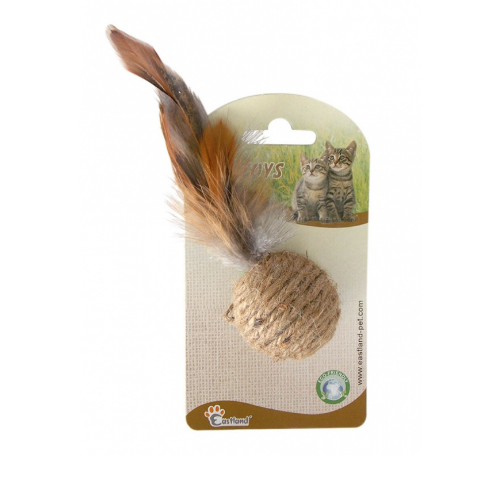 Eastland Wicker Feather Ball Cat Toy for Active Play 4cm