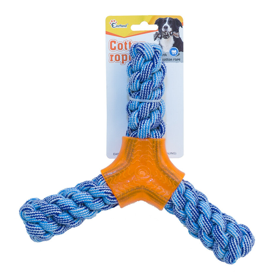Eastland Rope Boomerang Dog Toy Durable Fetch & Chew 26 cm