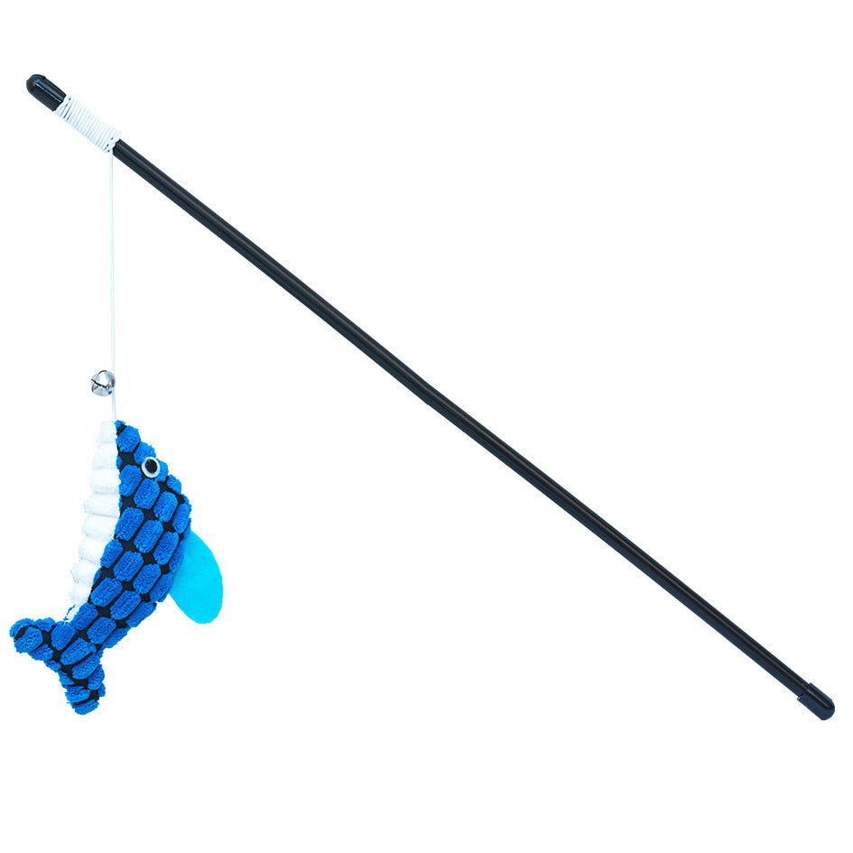 Eastland Catnip Plush Fish Cat Wand Toy 45 cm
