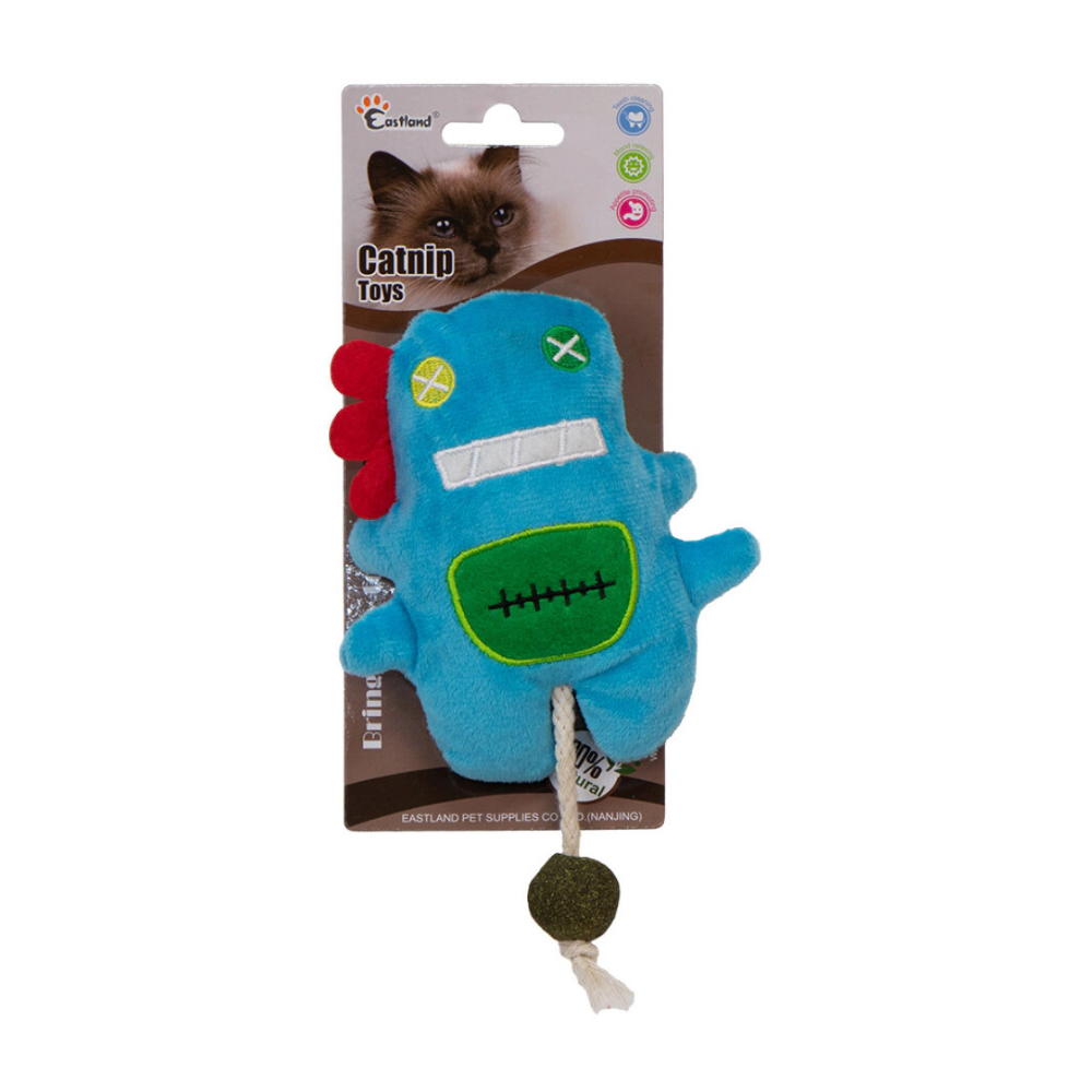Eastland Catnip Plush Blue Monster Interactive Toy 18cm