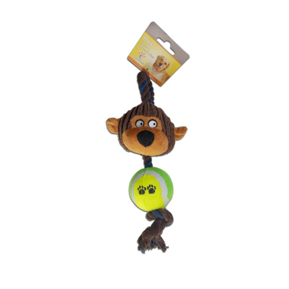 Eastland Monkey & Tennis Ball Rope Dog Toy 35x12cm