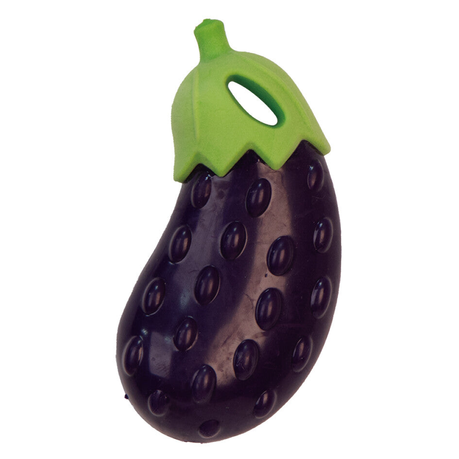 Eastland Squeaky Plastic Eggplant Dog Toy for Small Pets 11 cm