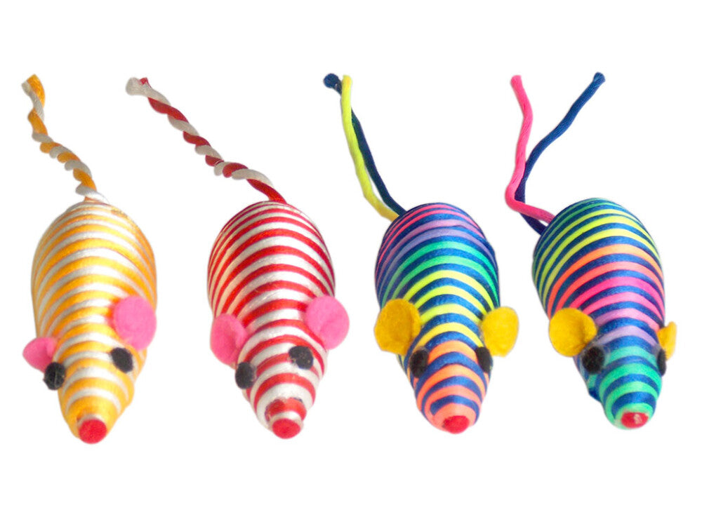 Eastland Colorful Rope Mouse Cat Toy 4-Pack 8cm