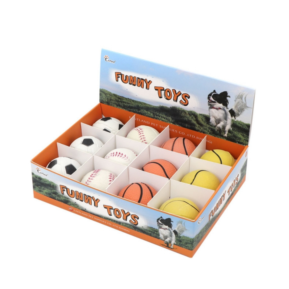 Eastland Plastic Rope Ball Dog Toy for Fetch and Tug 6.5cm