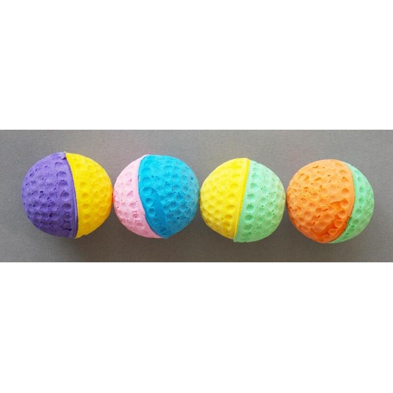 Eastland Two-Tone Sponge Balls for Cats 4-Pack