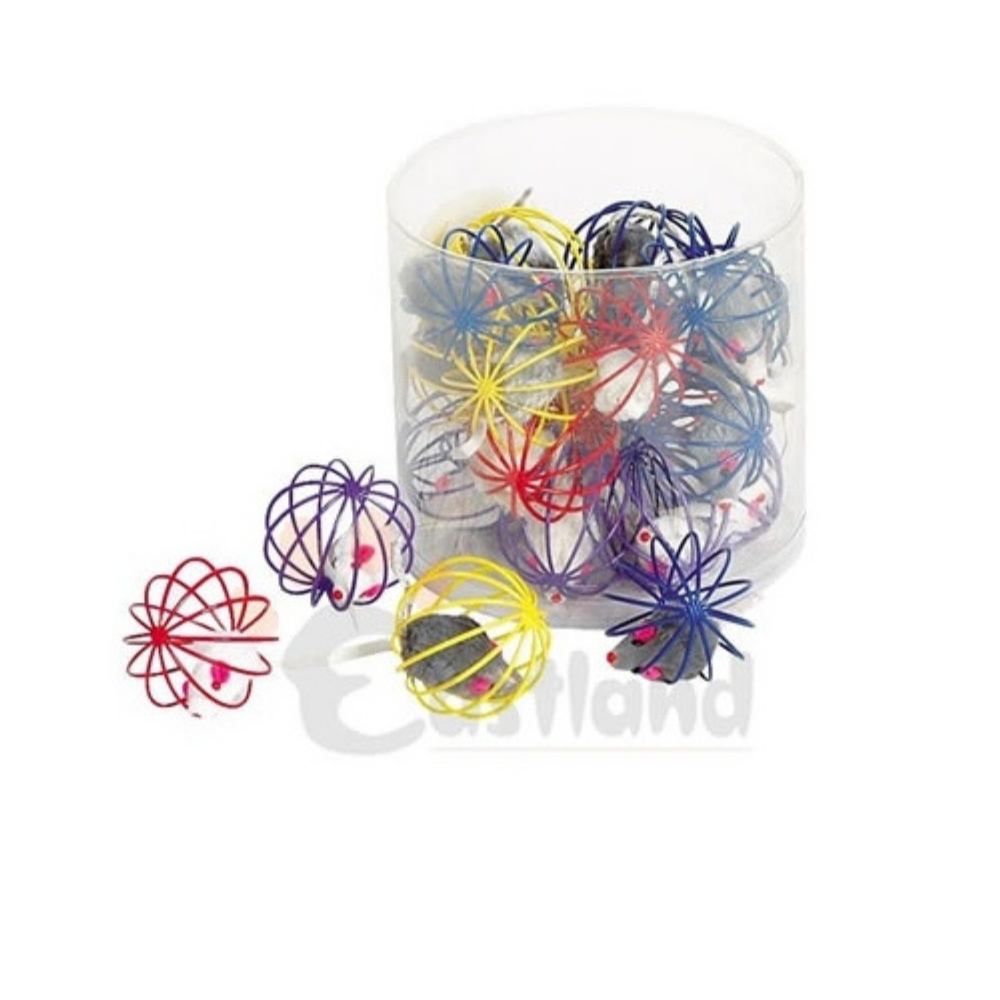 Eastland Mouse in Wire Cage Cat Toy for Active Play 5cm