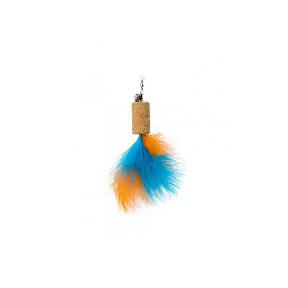 Eastland Feathered Rattle Mushroom Cat Toy Blue 4x2.2 cm