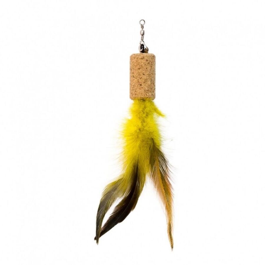 Eastland Feathered Mushroom Cat Toy with Rattle 4x2.2cm