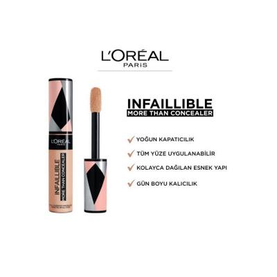 Loreal Paris Infaillible Concealer - Long-Lasting Full Coverage for All Skin Types Loreal Paris Infaillible Concealer - 24hr Full Coverage Loreal Paris Infaillible Concealer, Long-lasting concealer, Full coverage concealer, Concealer for all skin types, Moisturizing concealer, Makeup, Cosmetics, Beauty Products, Skincare, Flawless finish, Dense coverage, Sponge tip applicator, Shade 330 Pecan