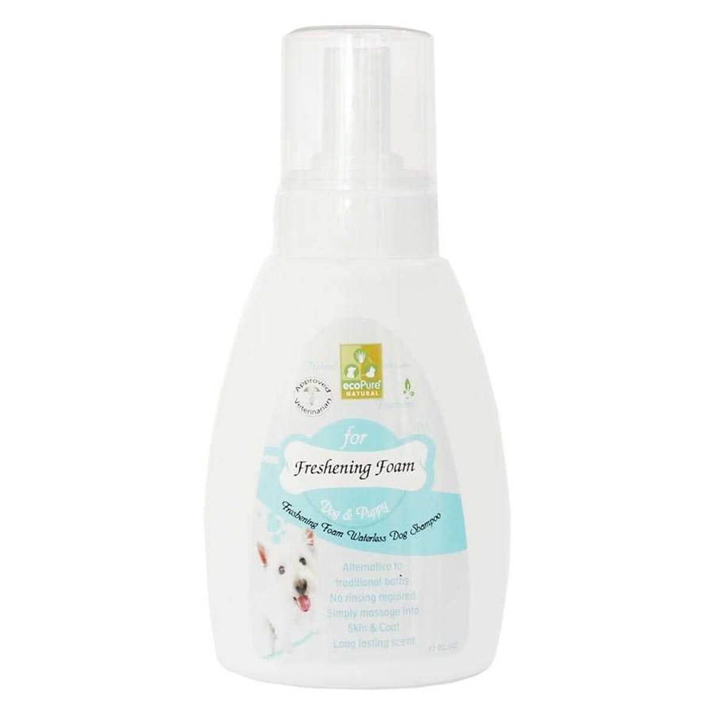 Ecopure Waterless Dog Cleansing Foam for Shiny Coats 11 oz