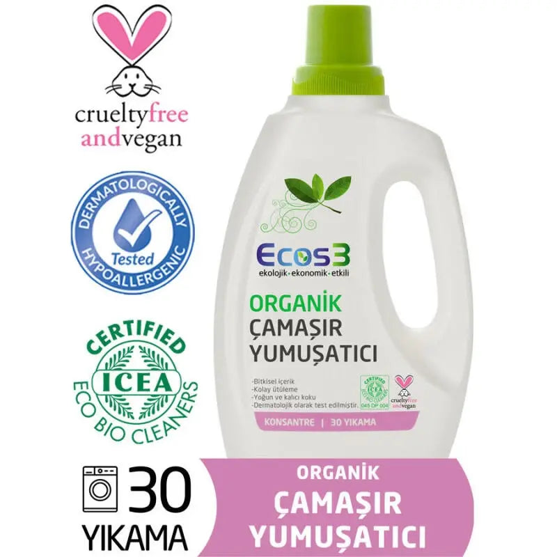 Ecos3 Organic Fabric Softener for Easy Ironing 750ml