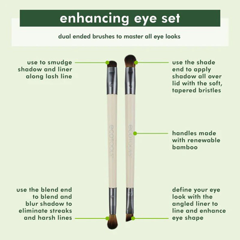 EcoTools Eye Enhancing Duo Set Dual-Ended Brushes 2-Piece