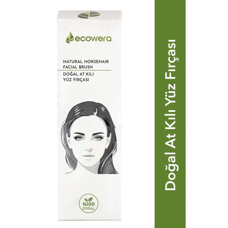Ecowera Natural Horsehair Facial Brush for Massage