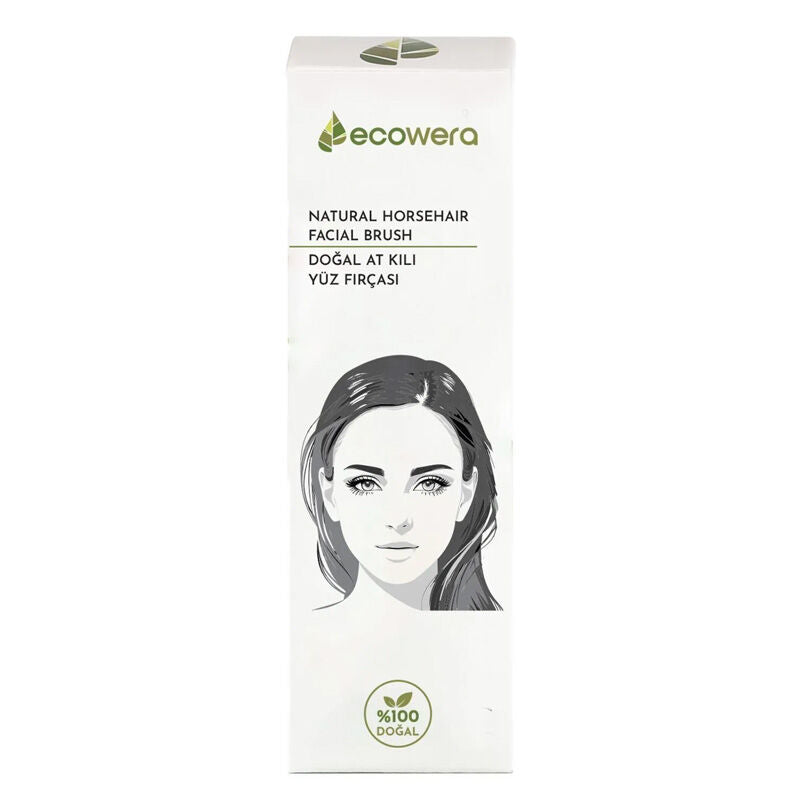 Ecowera Natural Horsehair Facial Brush for Massage
