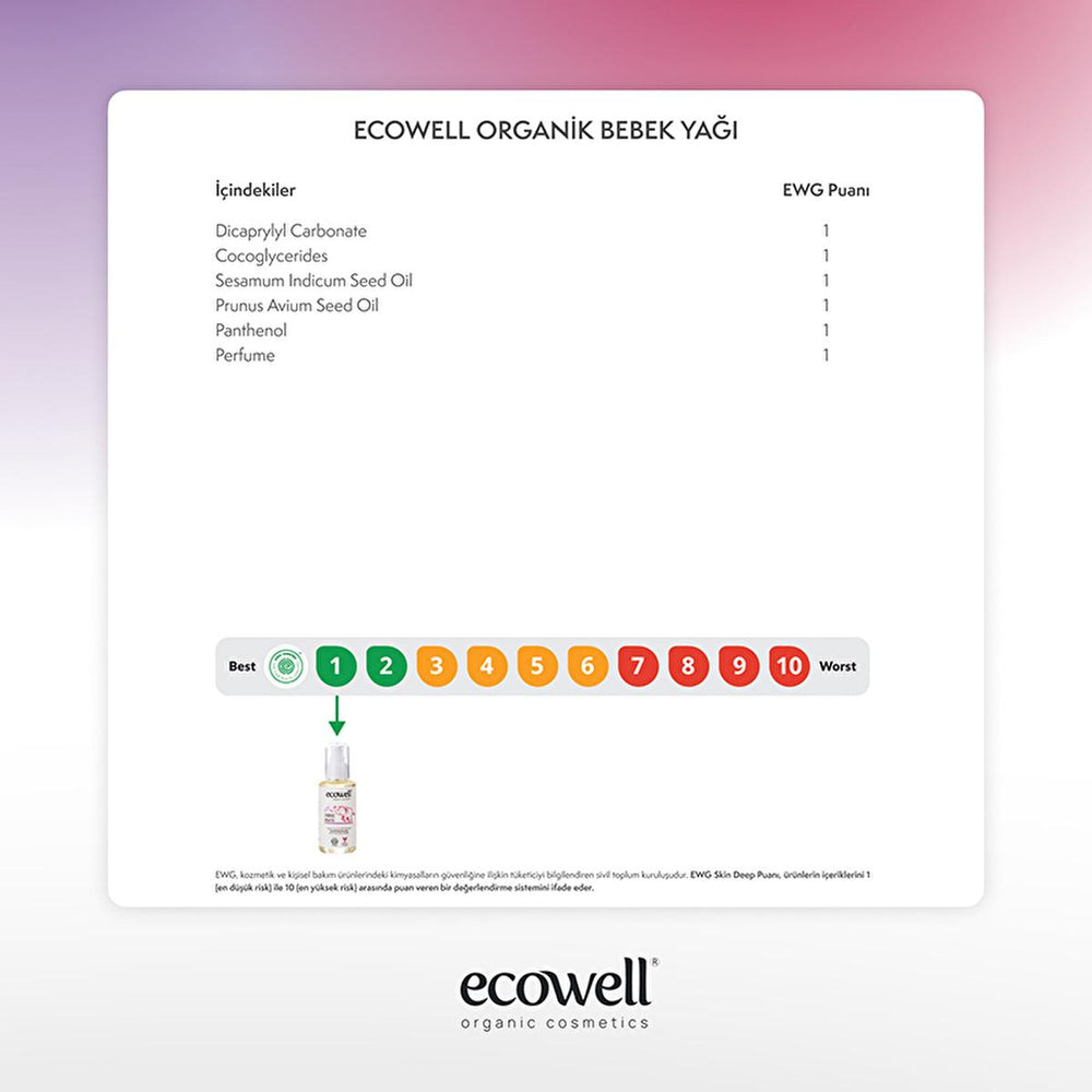 Ecowell Organic Vegan Certified Baby Oil 100ml - Hypoallergenic, Moisturizing & Soothing - view 6