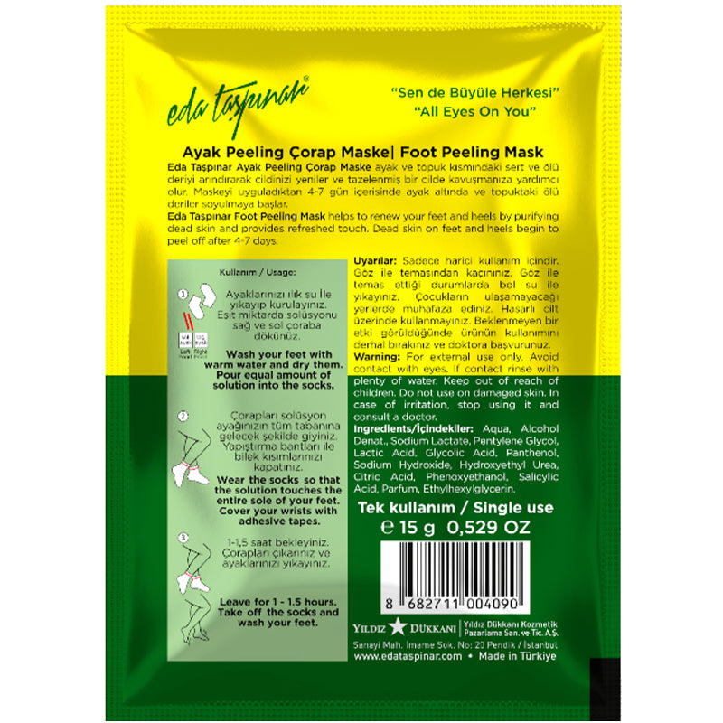 Eda Taspinar Foot Peeling Mask Exfoliating Sock Treatment 18ml