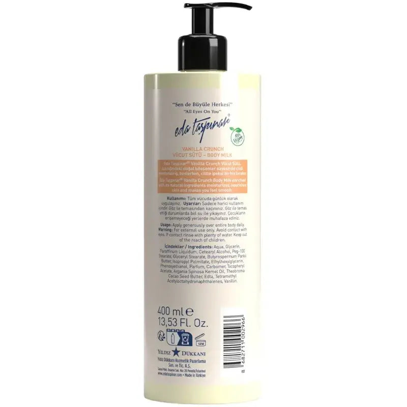 Eda Taspinar Vanilla Crunch Body Milk Sweet Moisturizer 400ml