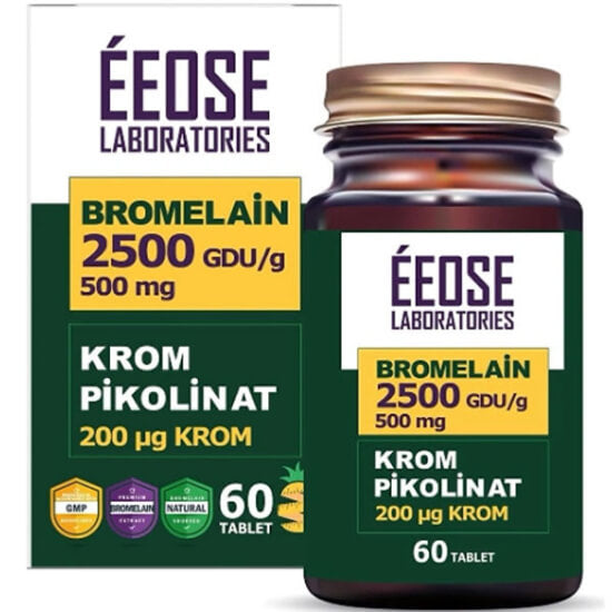 Eeose Bromelain &amp; Chromium Picolinate Supplement 60 Tablets