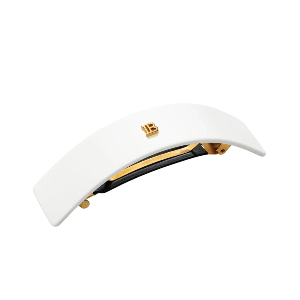 Balmain Cellulose Acetate Barrette Large White Hair Clip