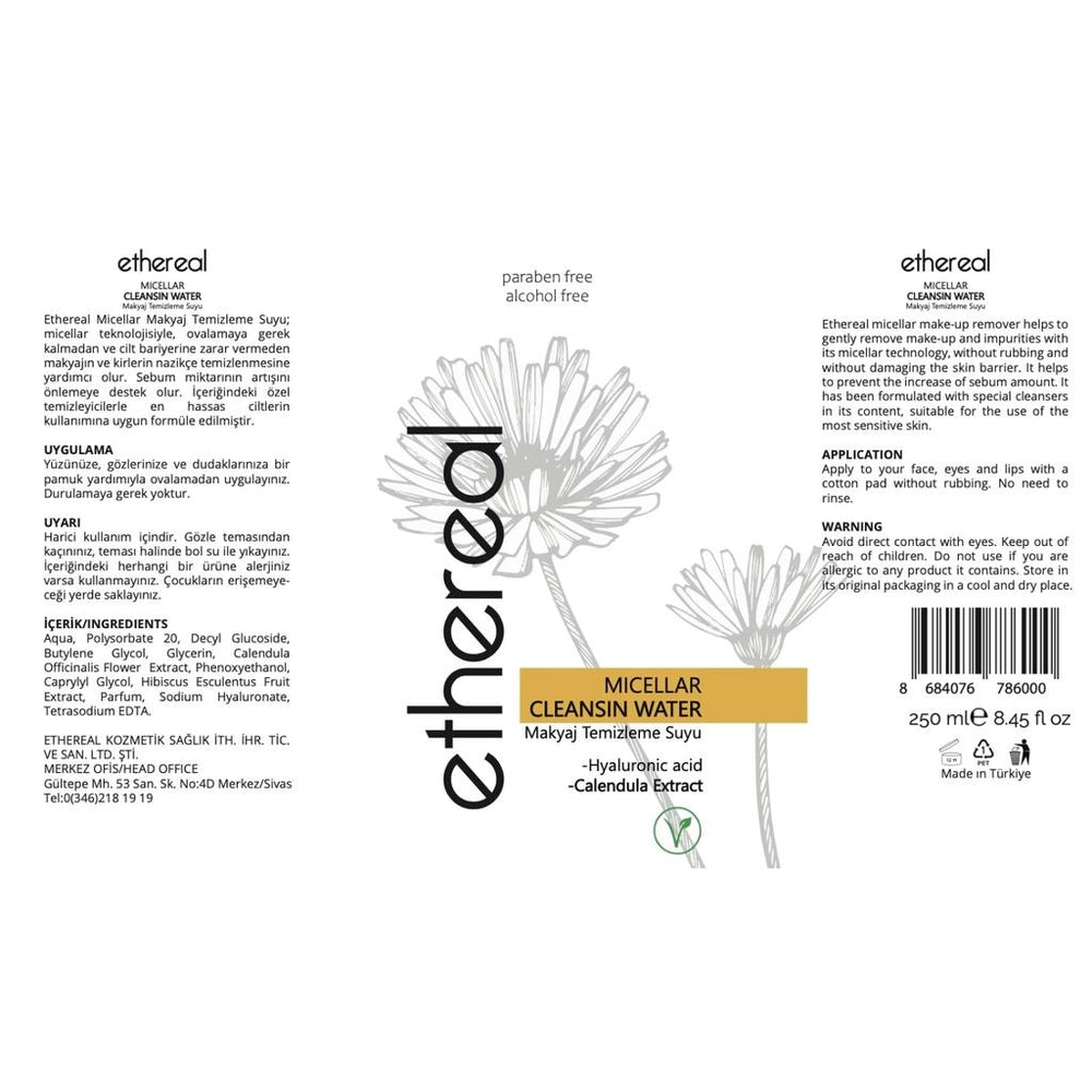 Ethereal Micellar Makeup Remover Water 250 ml